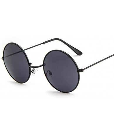 Oversized 2019 New Classic Round Sunglasses Women Small Vintage Retro Glasses Women Black - Red - CS18YLA250G $16.93