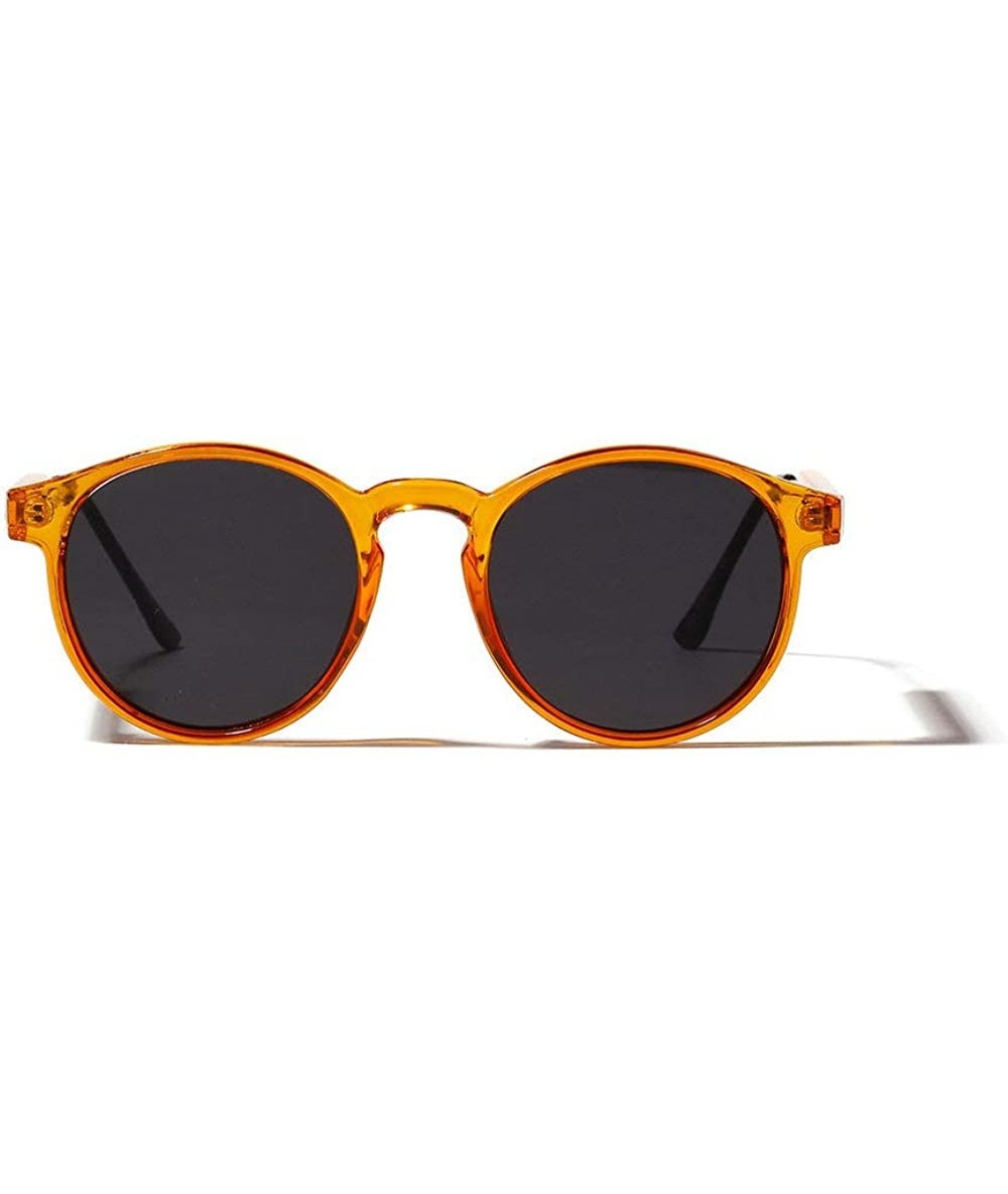 Round Orange round half metal retro Myopic polarized sunglasses Fashion female Optical Glasses UV400 - C018SMX8ZAT $61.96