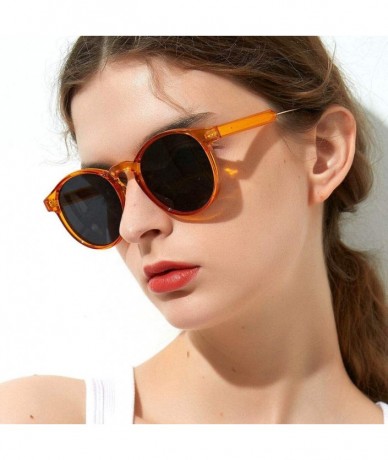 Round Orange round half metal retro Myopic polarized sunglasses Fashion female Optical Glasses UV400 - C018SMX8ZAT $61.96