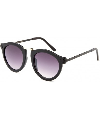 Round "Kyla" Unique Round Glasses with UV400 Flash Lenses Modern Fashion Sunglasses - CZ12N9INOGH $19.59