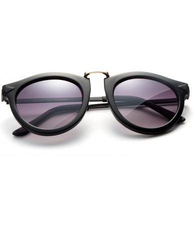 Round "Kyla" Unique Round Glasses with UV400 Flash Lenses Modern Fashion Sunglasses - CZ12N9INOGH $19.59