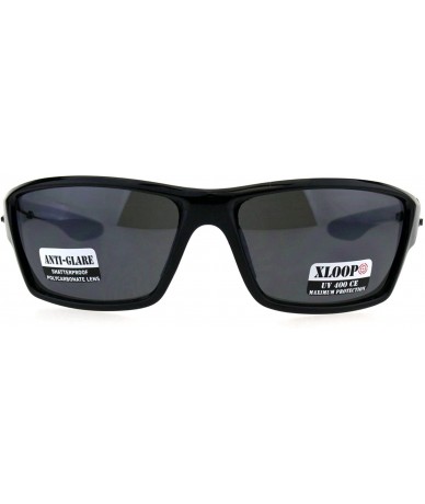 Sport Classic All Black Plastic Sport Warp Sunglasses - Shiny Black - CO18GZTEDE0 $20.25