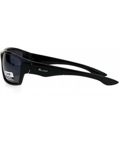 Sport Classic All Black Plastic Sport Warp Sunglasses - Shiny Black - CO18GZTEDE0 $20.25