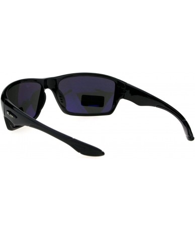 Sport Classic All Black Plastic Sport Warp Sunglasses - Shiny Black - CO18GZTEDE0 $20.25