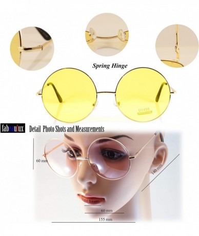 Oversized Oversize Round Lovely Color Tinted Lens Sunglasses Spring Hinge A119 A120 - Pink - CQ180TZMAQ8 $19.79