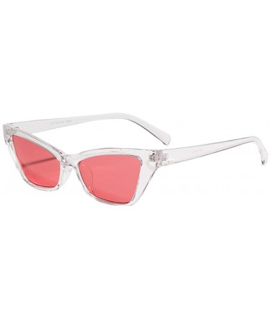 Square Cateye Sunglasses for Women Men Vintage Clear PC Ocean Lens Sunglasses Fashion Hip Hop - Pink - CL18UTERGKK $17.72