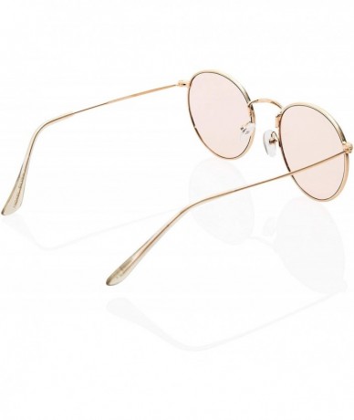 Round 90s Hipster Lightweight Round Color Transparent Lens UV 400 Sunglasses for Women Men Unisex - Beige - CC18KQLRNWS $25.58