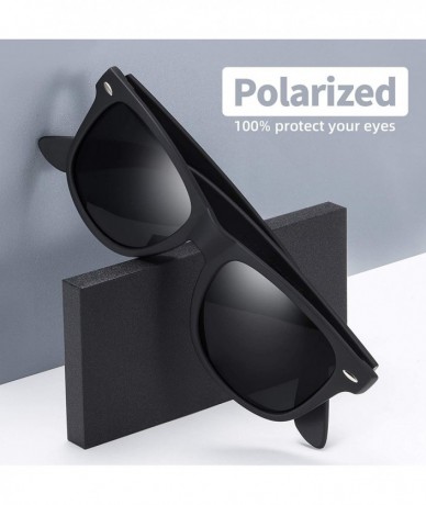 Wayfarer Polarized Sunglasses for Men and Women Matte Finish Sun Glasses Color Lens 100% UV Blocking - C518AZOIRS5 $28.35