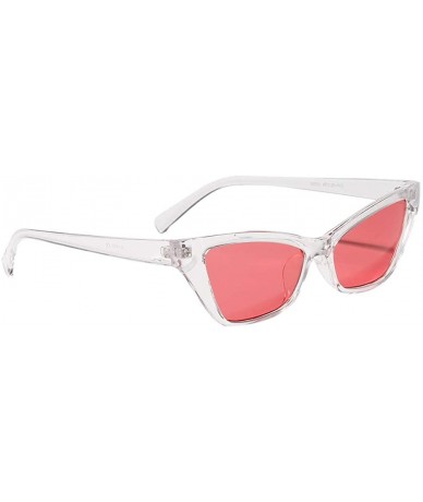 Square Cateye Sunglasses for Women Men Vintage Clear PC Ocean Lens Sunglasses Fashion Hip Hop - Pink - CL18UTERGKK $17.72