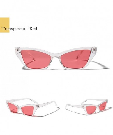 Square Cateye Sunglasses for Women Men Vintage Clear PC Ocean Lens Sunglasses Fashion Hip Hop - Pink - CL18UTERGKK $17.72