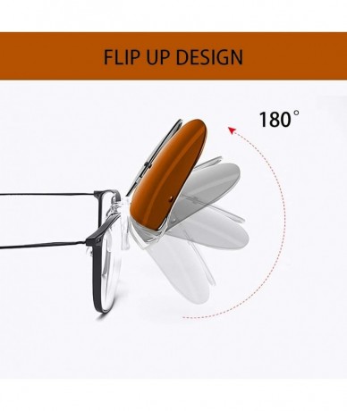 Round Polarized Clip-on Sunglasses Anti-Glare UV 400 Protection Cateye/Aviator Sun Glasses Clip On Prescription Glasses - C11...