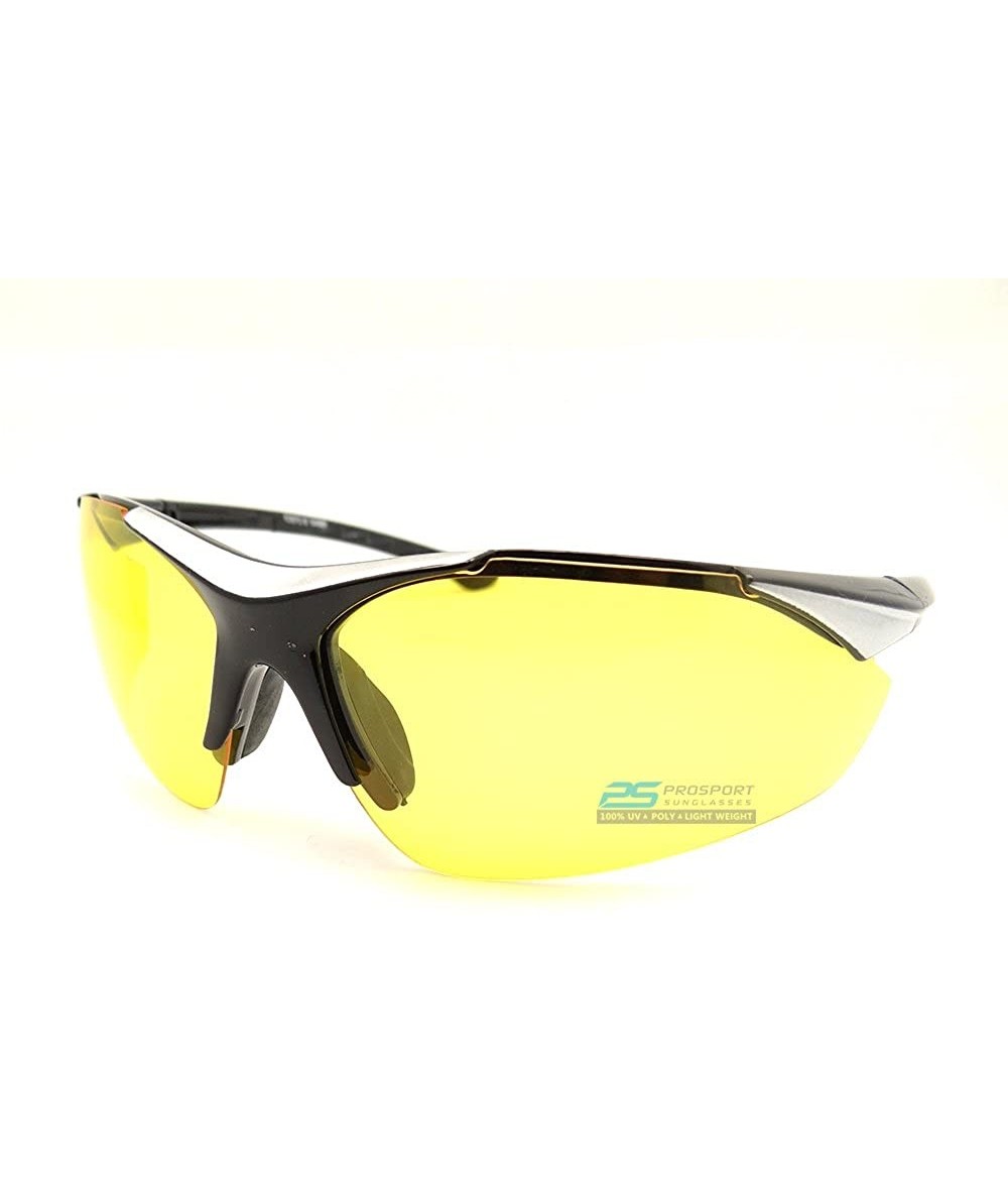 Rimless TR90 Yellow Polarized Sunglasses for Night Riding- Driving and Cycling - Titanium Silver - C111Z25PY9H $33.04