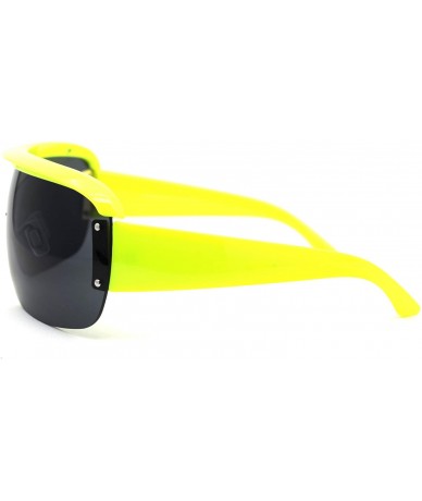 Oversized Womens Oversize Shield 90s Oversize Euro Style Sunglasses - Neon Yellow Black - CV195SRWZKE $22.33