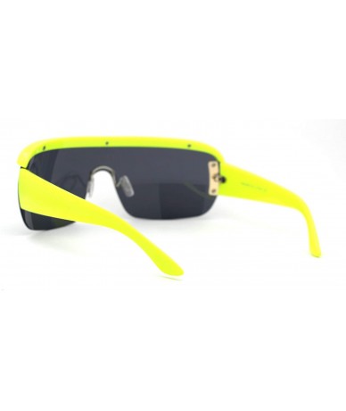 Oversized Womens Oversize Shield 90s Oversize Euro Style Sunglasses - Neon Yellow Black - CV195SRWZKE $22.33