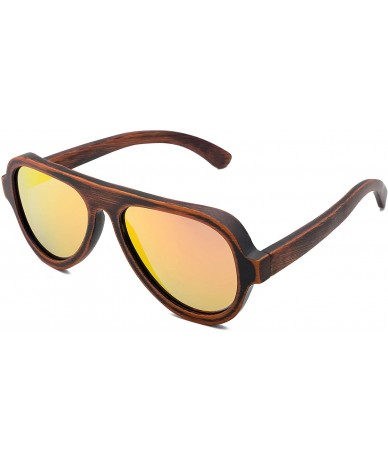 Wayfarer Bamboo Wood Polarized Sunglasses For Men&Women Retro Style 100% UV400 - 101 - CT18X02I3Q3 $61.08