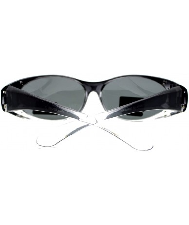 Oval Ombre Oval Frame Black Lens Rhinestones Polarized Fit Over Sunglasses - Gray - CL11YHJ8MTX $22.64