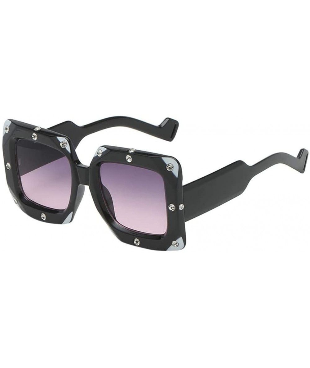 Square Oversized Fashion Sunglasses Glitter - E - CU199SCI7IX $17.54