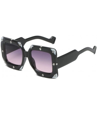 Square Oversized Fashion Sunglasses Glitter - E - CU199SCI7IX $17.54