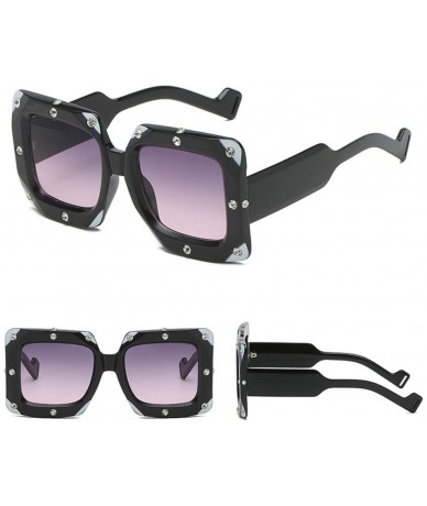 Square Oversized Fashion Sunglasses Glitter - E - CU199SCI7IX $17.54