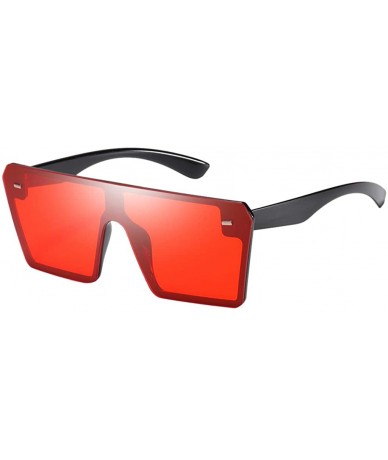 Oversized Rectangle Sunglasses Outdoor Oversized Frames Tinted Lens UV 400 Eyewear Shades - Red - CY1900W268I $25.49