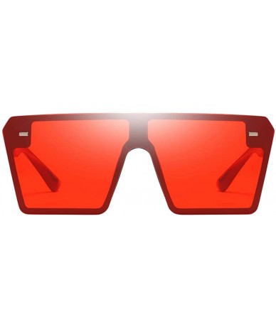 Oversized Rectangle Sunglasses Outdoor Oversized Frames Tinted Lens UV 400 Eyewear Shades - Red - CY1900W268I $25.49