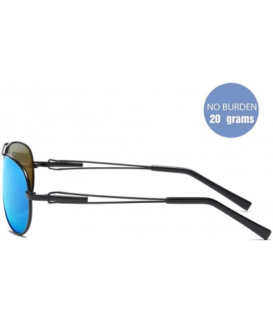 Aviator Aviator Sunglasses Polarized Protection Mirrored - Black / Blue Mirrored (Simple Package) - CS18SY4Z4M5 $21.17