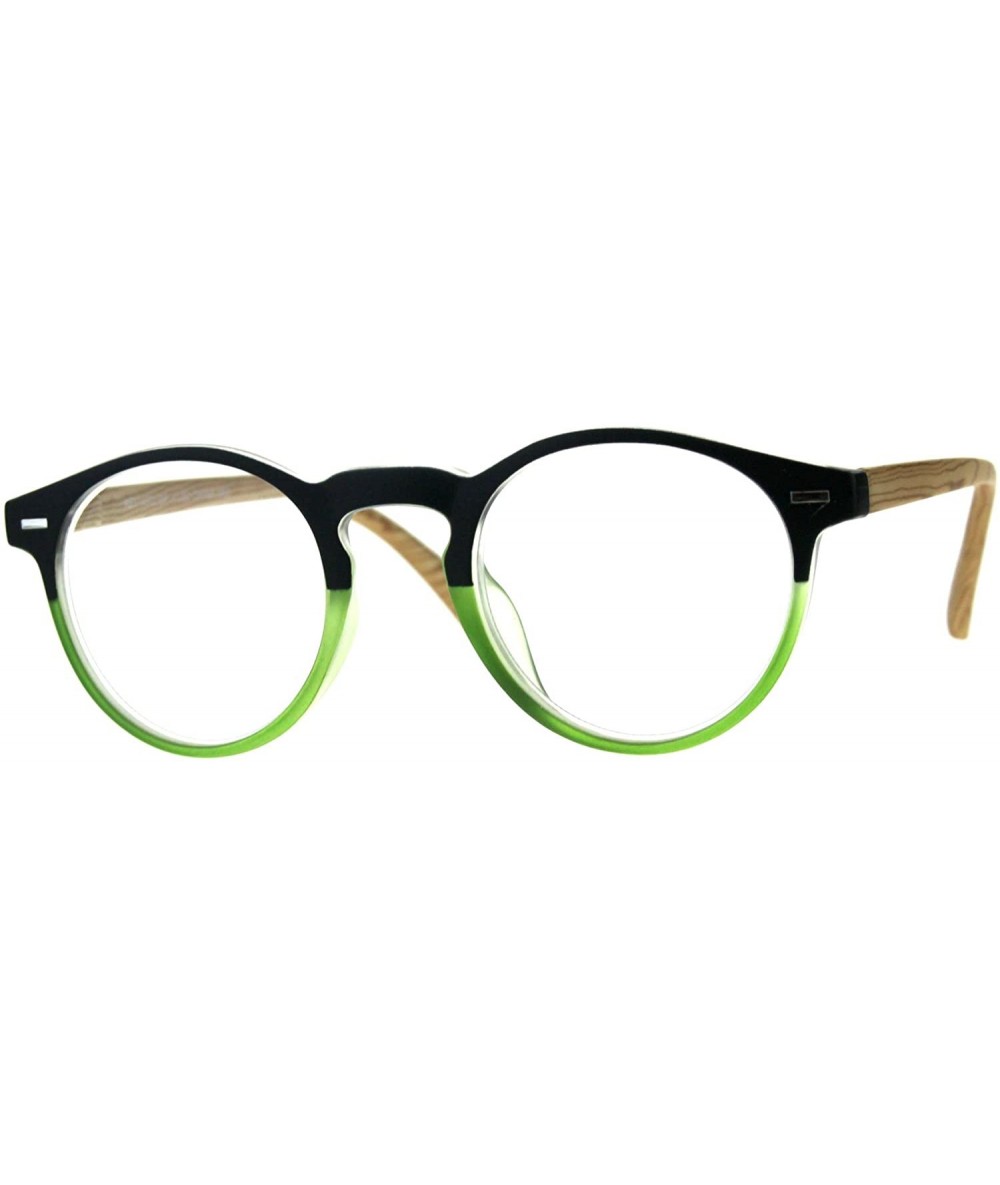 Round Unisex Round Keyhole Thin Plastic Horn Rim Reading Glasses - Green - C818D902HGC $19.31