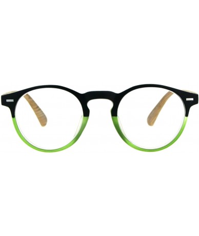 Round Unisex Round Keyhole Thin Plastic Horn Rim Reading Glasses - Green - C818D902HGC $19.31