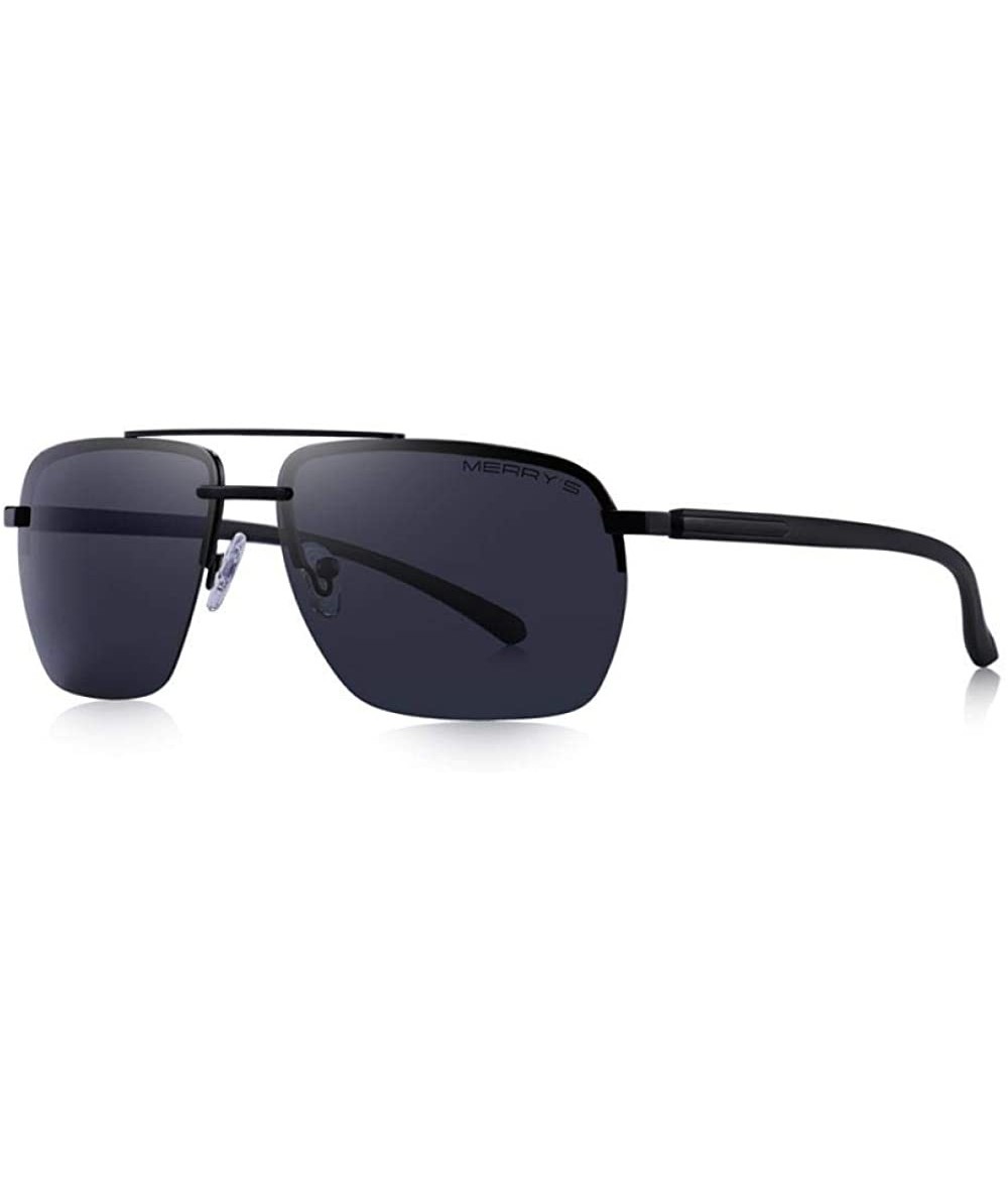 Rimless DESIGN Men Classic Sunglasses Rectangle Rimless Luxury Brand C01 Black - C01 Black - CW18XDW633R $30.10