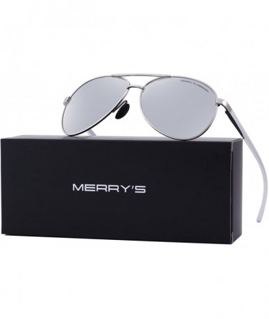 Aviator Men driving Sunglasses Polarized Women UV 400 with case 60MM S8516 - Silver - CX18CHYHE7H $22.35