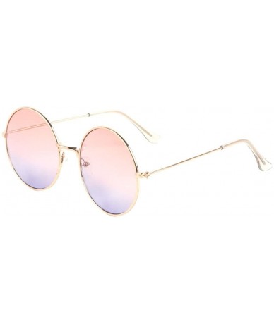 Oversized XL Round Oversized Classic Lennon Circle Lens Sunglasses - Gold Frame - CY180ZZR0QX $18.35