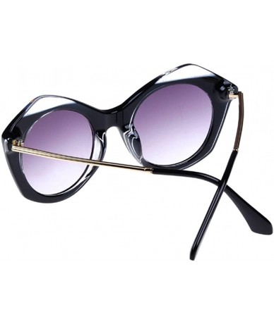 Oval Fashion Young Lady Sunglasses Wild Nature Stylish PC Frame Lens 50mm - Black/Grey - CY12E0NTF7D $30.13