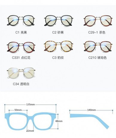 Rectangular Men Women Anti Blue Light Glasses - Round Eyeglasses Clear Lens Glasses Frame - C3 - CX18CSTNDHQ $20.02