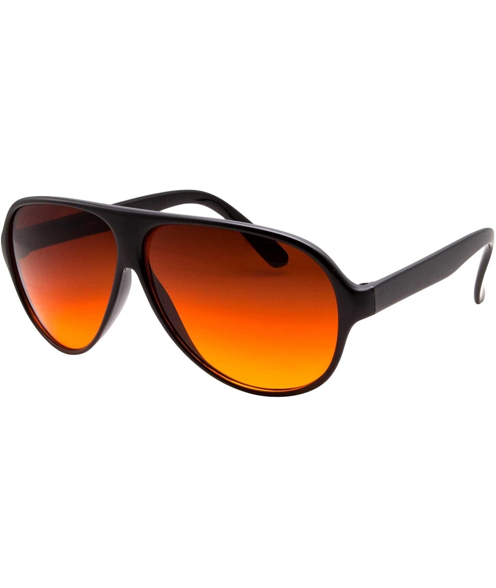 Aviator Blue Blocking Plastic Aviator Sunglasses Great for Driving - Gloss Black - CE126Y2UWG1 $19.58