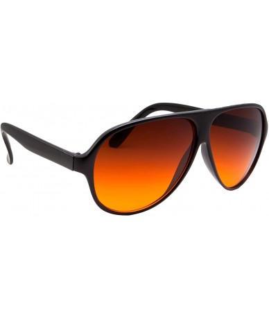 Aviator Blue Blocking Plastic Aviator Sunglasses Great for Driving - Gloss Black - CE126Y2UWG1 $19.58