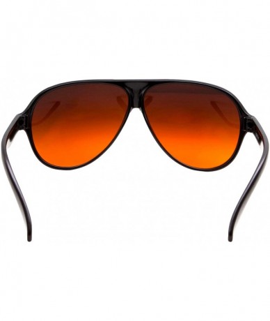 Aviator Blue Blocking Plastic Aviator Sunglasses Great for Driving - Gloss Black - CE126Y2UWG1 $19.58