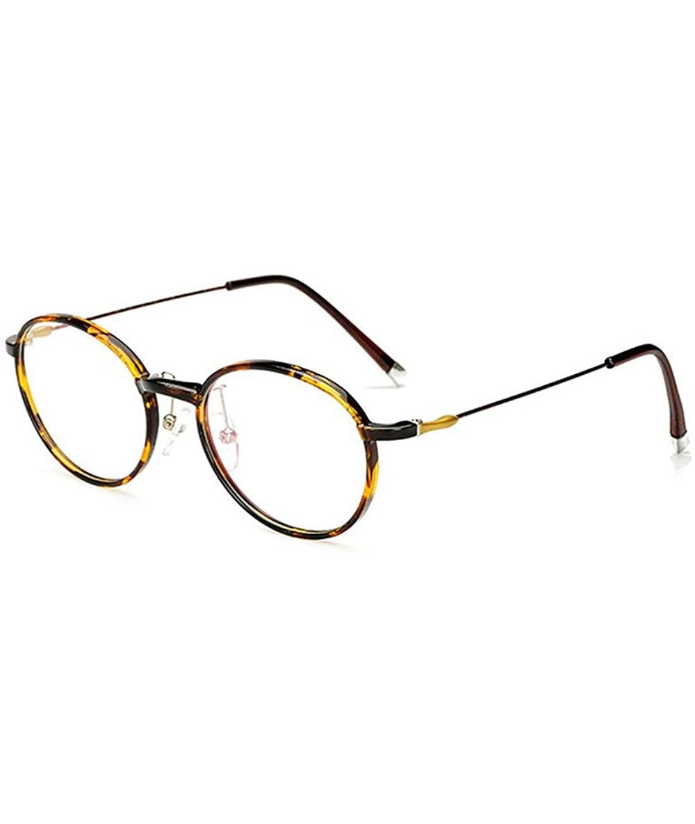 Round TR90 Ultralight Round Glasses Frame Womens Mens Optical Eyewear - Leopard - CS18DHAGE9I $30.46