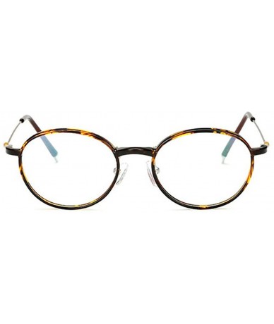 Round TR90 Ultralight Round Glasses Frame Womens Mens Optical Eyewear - Leopard - CS18DHAGE9I $30.46