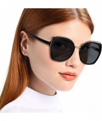 Oversized Cateye Oversized Sunglasses for Women - Polarized Fashion Eyewear - 100% UV Protection for Outdoor - CG18Q9M6WXT $3...