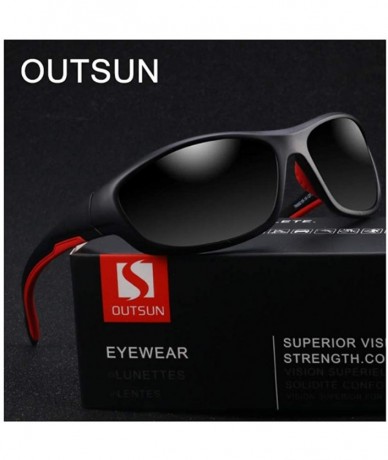 Sport Men's Sports Sunglasses Classic Polarized Fishing Glasses Riding Sunglasses - Black Frame Grey Lens - CV18Y36RQA7 $61.41