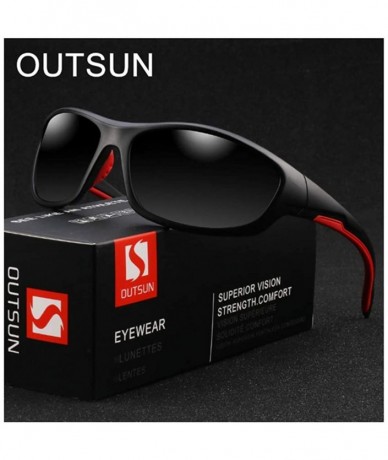 Sport Men's Sports Sunglasses Classic Polarized Fishing Glasses Riding Sunglasses - Black Frame Grey Lens - CV18Y36RQA7 $61.41