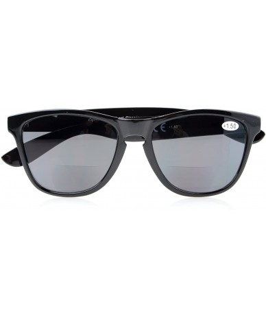 Round Womens Stylish Look Quality Key-Hole Style Bifocal Sunglassess - Black - CV180RMG5T9 $21.73