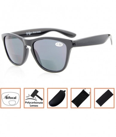 Round Womens Stylish Look Quality Key-Hole Style Bifocal Sunglassess - Black - CV180RMG5T9 $21.73