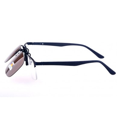 Sport Clip On Sunglasses Polarized Driving Glasses-Retro Night Vision Outdoor - Yellow+brown - CI184XAG7LQ $16.08