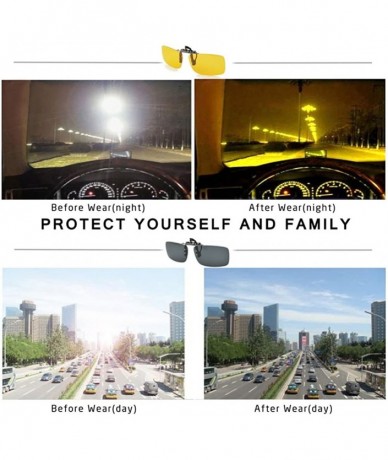 Sport Clip On Sunglasses Polarized Driving Glasses-Retro Night Vision Outdoor - Yellow+brown - CI184XAG7LQ $16.08