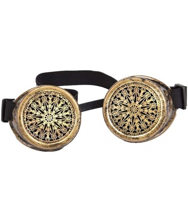 Sport Barbed Wire Steampunk Goggles Kaleidoscope Rave Glasses Vintage Punk Gothic Cosplay - Brass-black Lens-30 - CK18HW676LR...