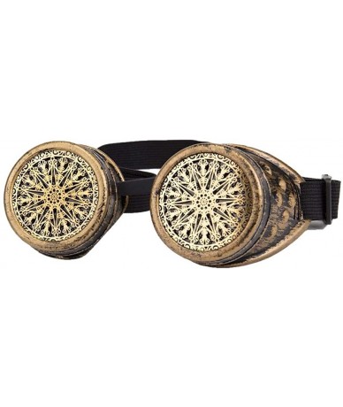 Sport Barbed Wire Steampunk Goggles Kaleidoscope Rave Glasses Vintage Punk Gothic Cosplay - Brass-black Lens-30 - CK18HW676LR...