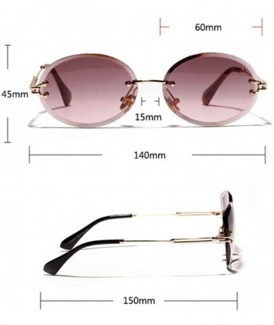 Oval Rimless Sunglasses Fashion Trend Hot Pop Unisex Protection Eyewear Metal Legs Oval Shape Sun Glasses - 1 - CS18U46RDQ6 $...