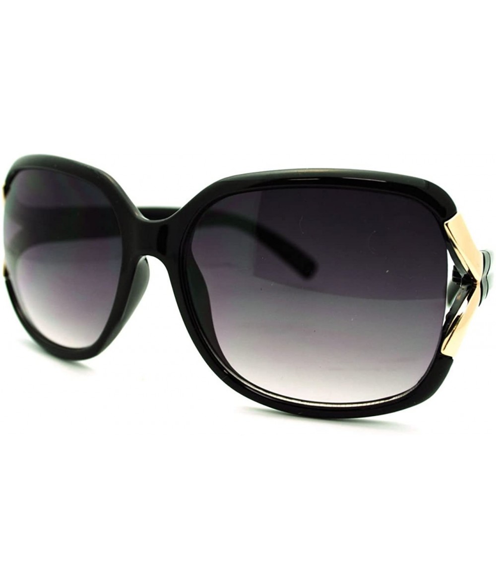 Square Women's Sunglasses Classy Designer Square Frame Shades - Black Gold - CJ11QKHVXJB $18.68