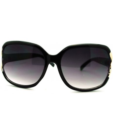 Square Women's Sunglasses Classy Designer Square Frame Shades - Black Gold - CJ11QKHVXJB $18.68